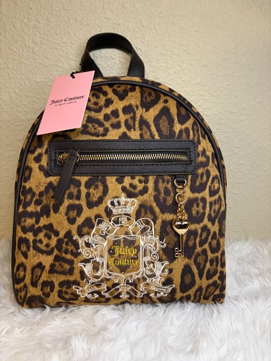 Juicy Couture Leopard Mini Backpack Brown Black NWT main image 5